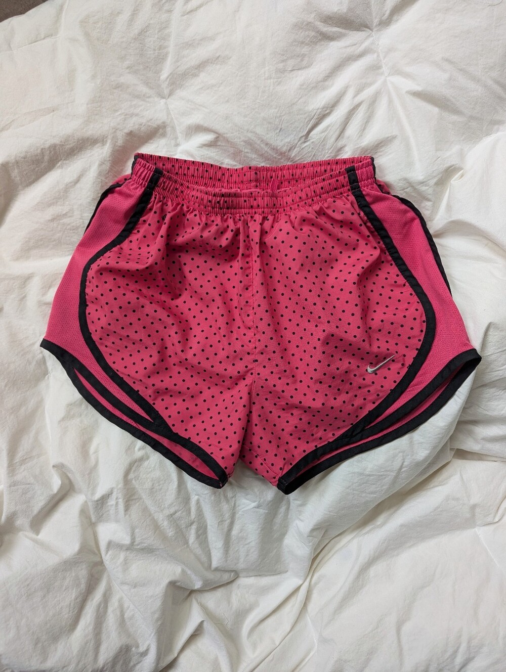 Hot Pink/Black Polkadot Workout Shorts with Black Trim Nike Women's Xs